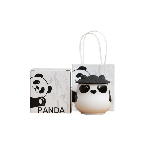 KERPA Creative Panda Ashtray With Lid Anti-Fly Ashtray Home Use Living Room Small Storage Ornament Gift Box Set