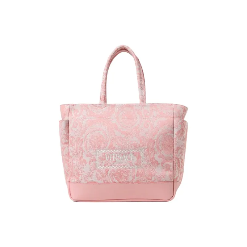 VERSACE JEANS Leather With Polyamide And Cotton Diaper Bag Handbag Women's Pink-2