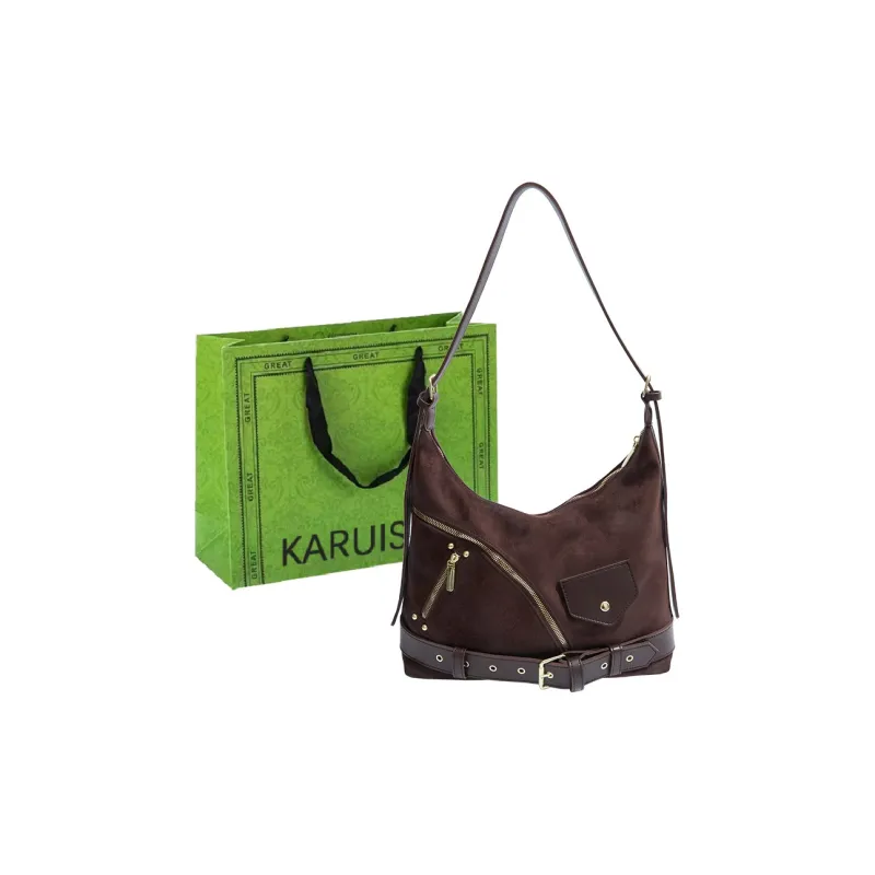 KARUISHA Suede Crossbody Bag, Shoulder Bag Women's Khaki/Black/Brown/Coffee-12