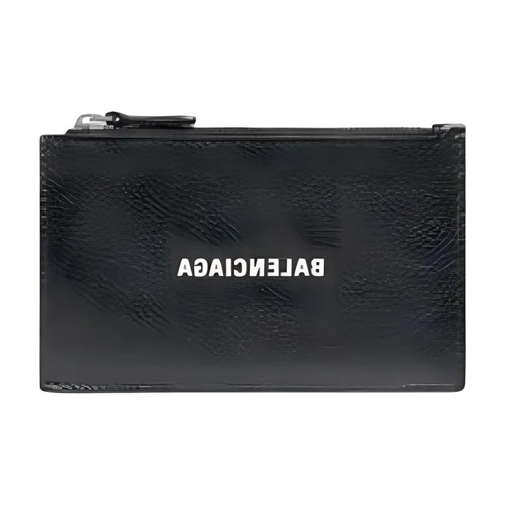 Balenciaga Calfskin Card Holder Large Size Men's Black-0