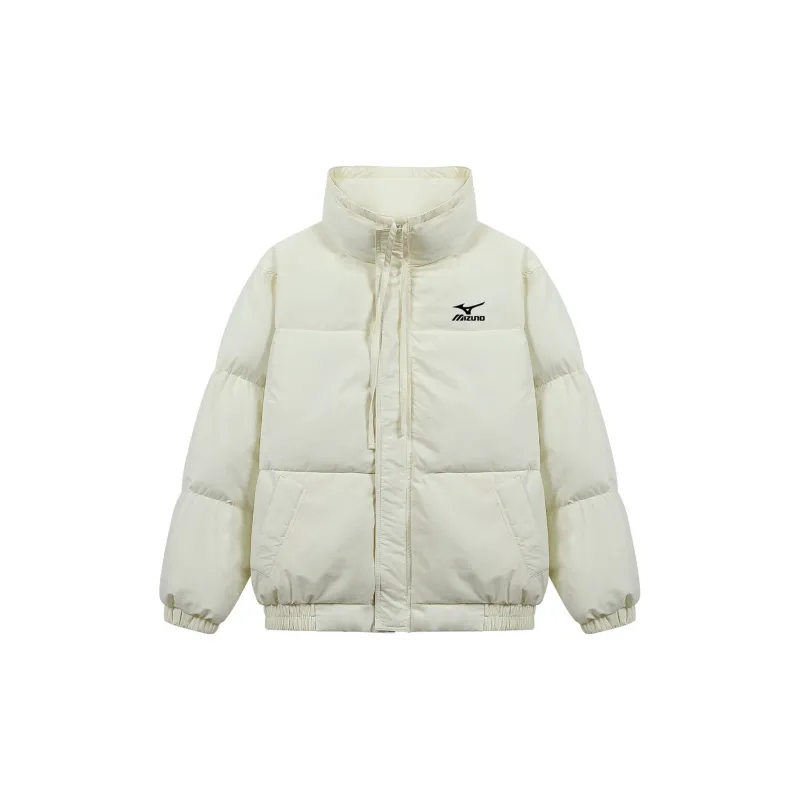 Mizuno Puffer Jacket Unisex Ecru With Necklace-1