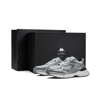 Kappa Anti Slip Wear Resistant Low Top Running Shoes Unisex Olympic Gray
