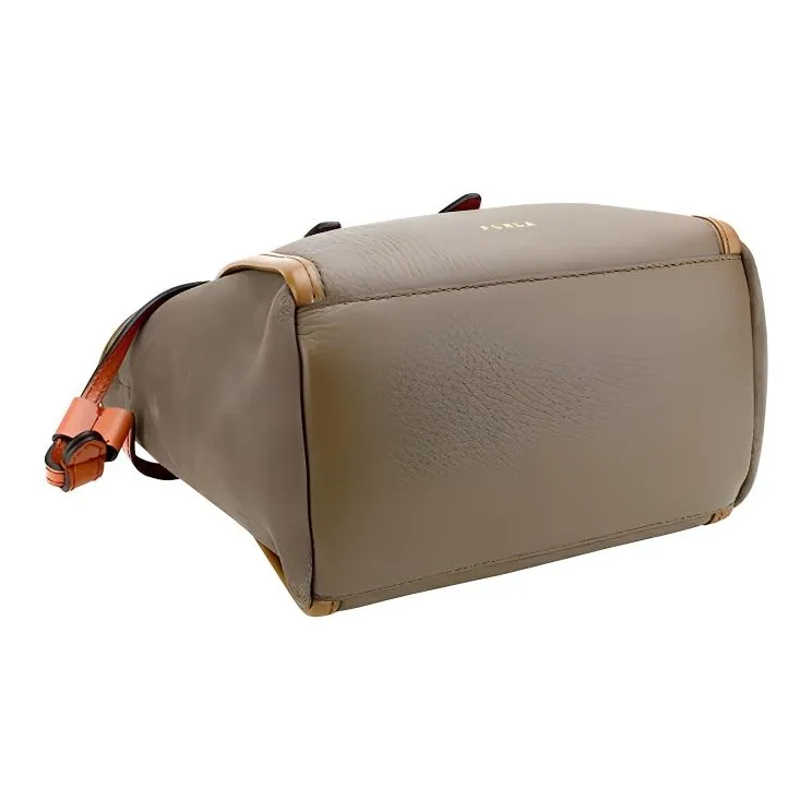Furla Net Collection Leather Basket Bag, Shoulder Bag, Crossbody Bag, Handbag Trumpets Women's Praline Multicolor-4