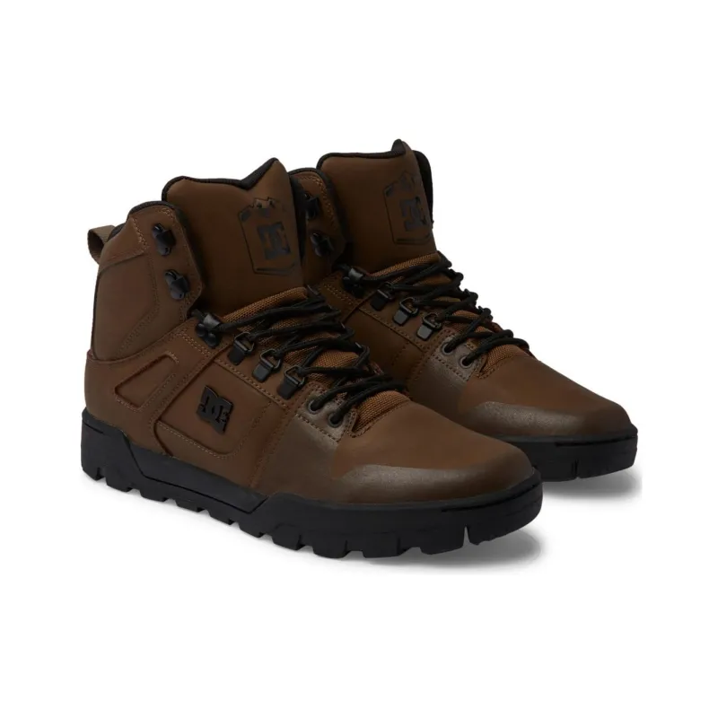 DC Shoes Pure Hi High Top Outdoor Shoes Men's Brown Black-2
