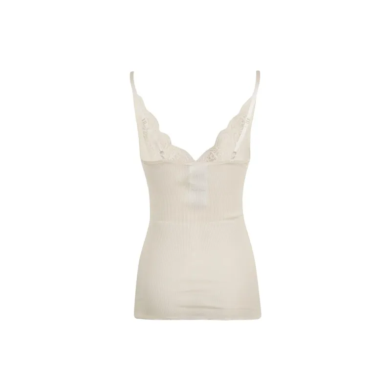 SAINT LAURENT Laced Ribbed Tank Top-1