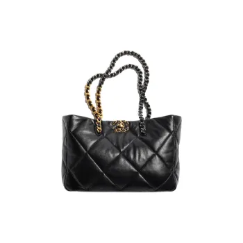 CHANEL Smooth Finish Lambskin Tote Bag, Shopping Bag, Shoulder Bag, Handbag Women's Black