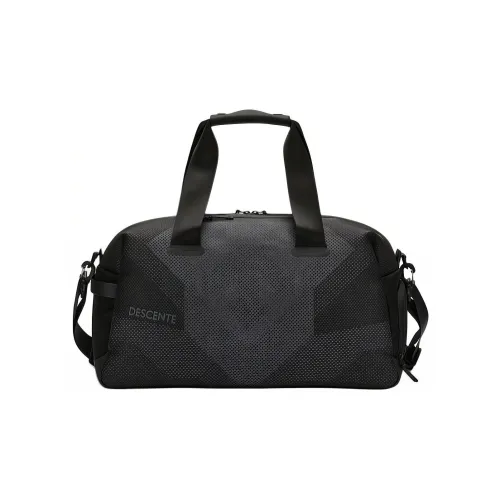 DESCENTE Jacquard Waterproof Functionality Fabric Shoulder Bag, Crossbody Bag, Handbag, Gym Bag Large Size Men's Black