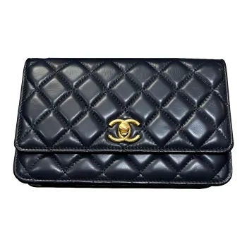 CHANEL Adjustable Strap Woc Navy Blue AP3043