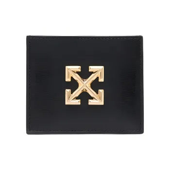 OFF WHITE Calfskin Card Holder Women's Black