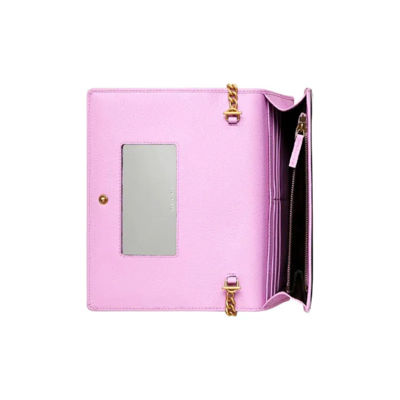 GUCCI Leather Wallet Crossbody Bag Shoulder Bag Mini Women's Pink Purple-3