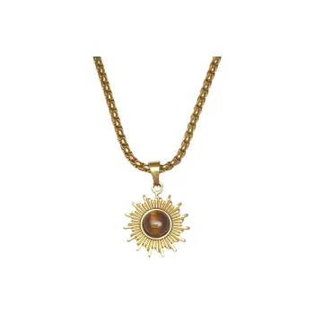 KING OF BLING Titanium Steel, Tiger's Eye Stone Necklaces Unisex Good Luck