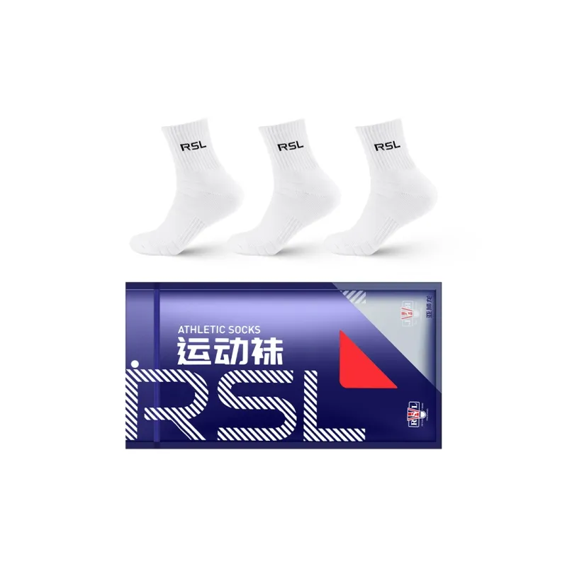 RSL Mid Calf Socks Unisex 3 Pack/6 Pack Knee High Socks White-3
