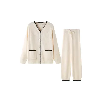 MEITENG Pajama Set Autumn And Winter Models Women's White