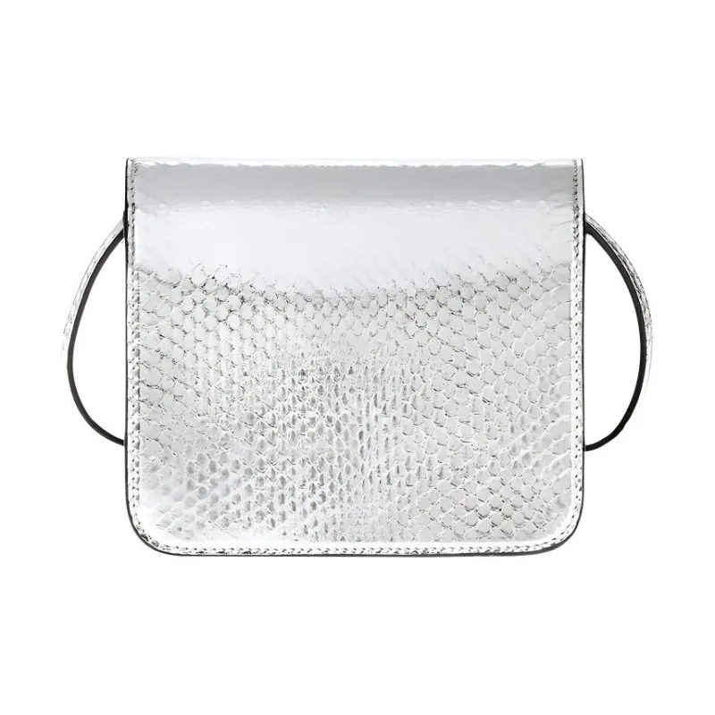 FANSIZHE La Medusa Snake Skin Crossbody Bag Shoulder Bag Small Size Women's Silver-4