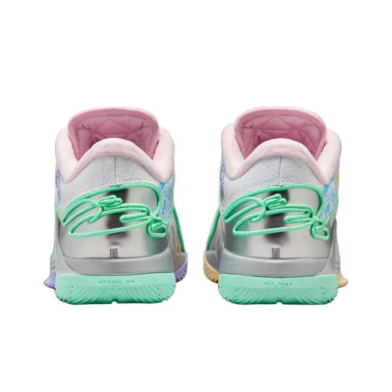 Monopoly x Nike LeBron 22 Anti-Slip Wear-Resistant Low-Top Children's Basketball Shoes White Pink Teenagers-3