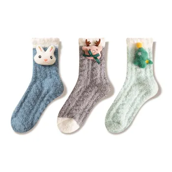 JIAZINI Mid Calf Socks Women's 3 Pack