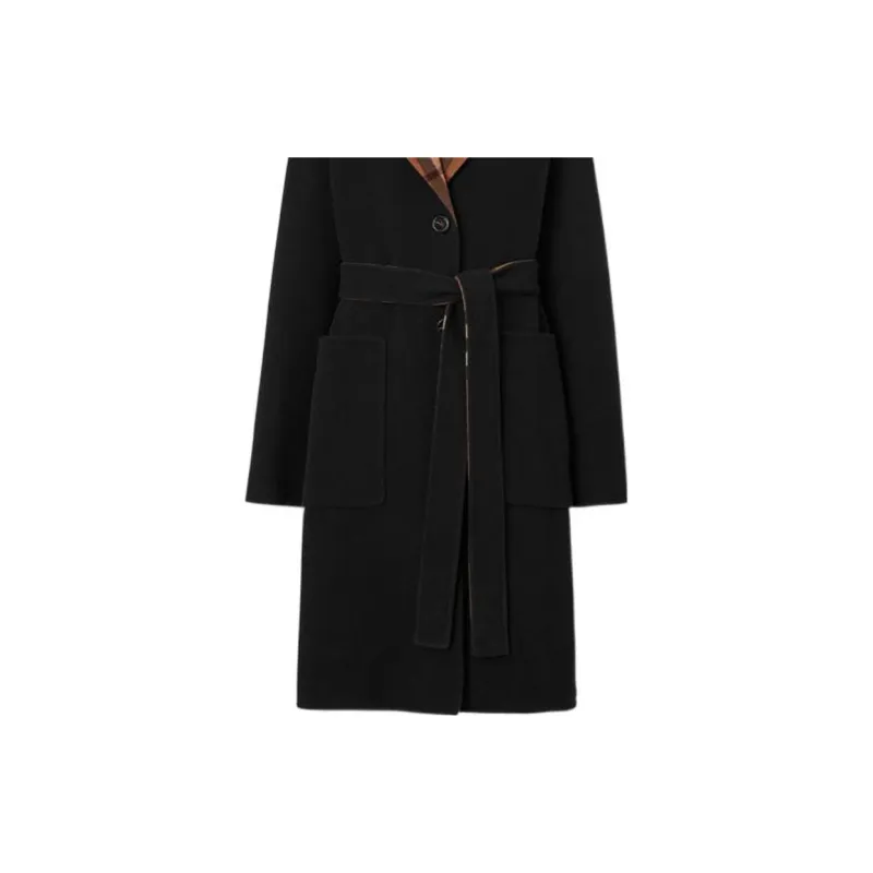 Burberry Check pattern Reversible Wool Coat-4
