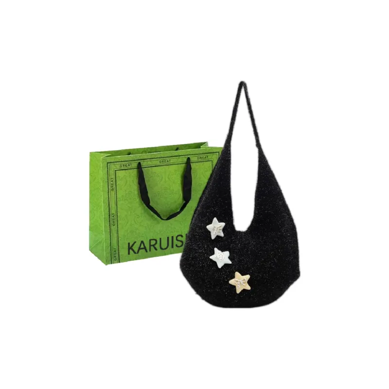 KARUISHA Knitted Fabric Shoulder Bag Crossbody Bag Women's Black Gray Green Silver-0