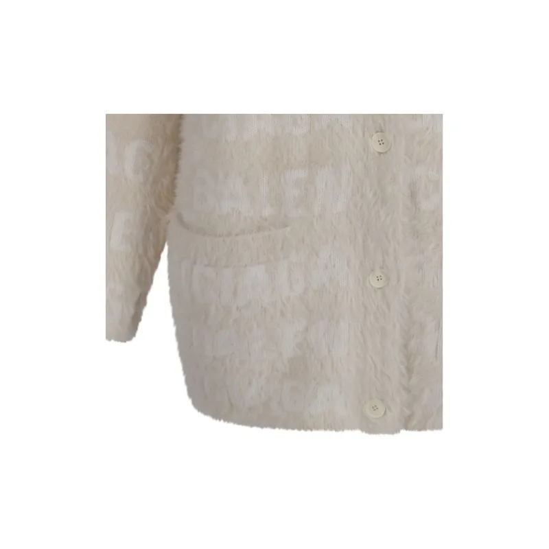 Balenciaga Allover Logo Furry Cardigan-7
