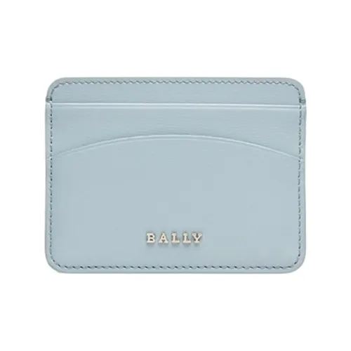 BALLY Cow Leather Wallet Card Clip Card Holder Women's Blue