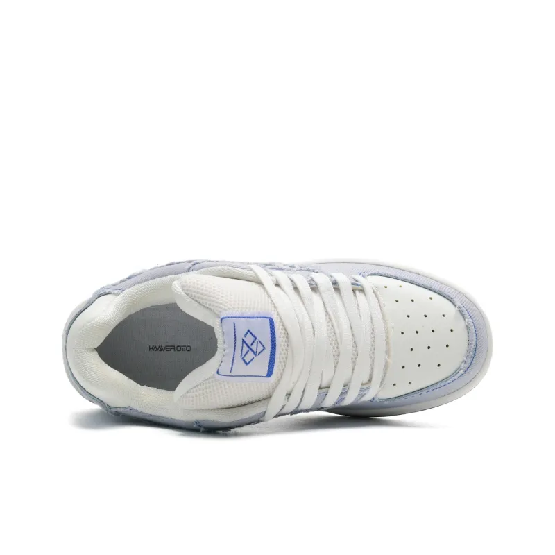 KAAVER OTTO Slip Resistant Breathable Skateboard Shoes Unisex Gray Blue-2