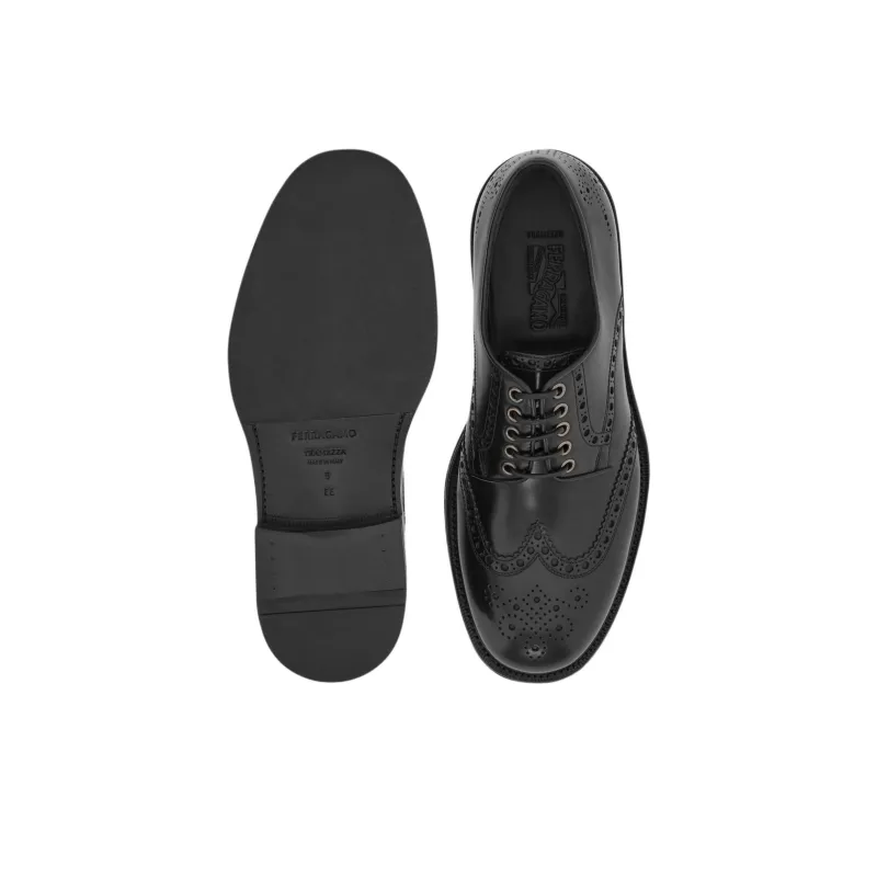 FERRAGAMO Tramezza Dress Shoes Men's Black-4