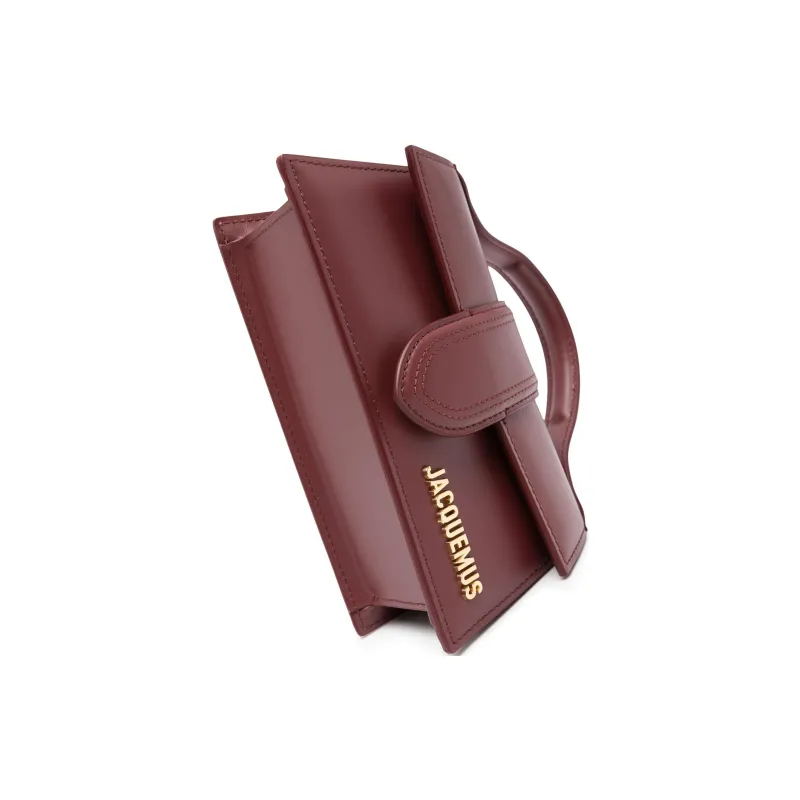 Jacquemus Leather Crossbody Handbag Tubas Women's Burgundy-4