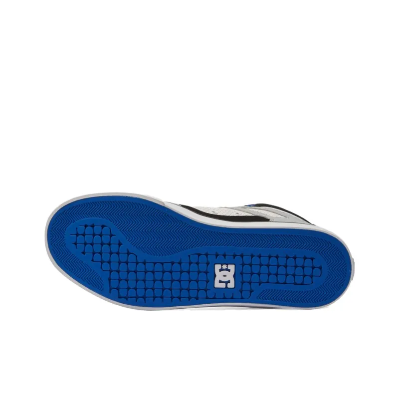 DC Shoes Pure SE Slip Resistant High Top Skateboard Shoes Men's Black White Blue-5