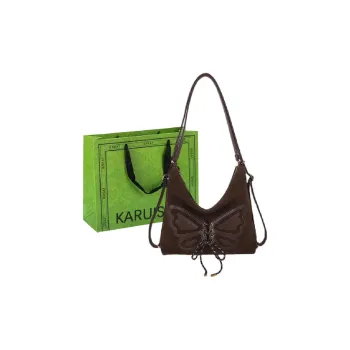 KARUISHA Suede Portable Crossbody Double Shoulder Bag Women's Coffee/Red/Black