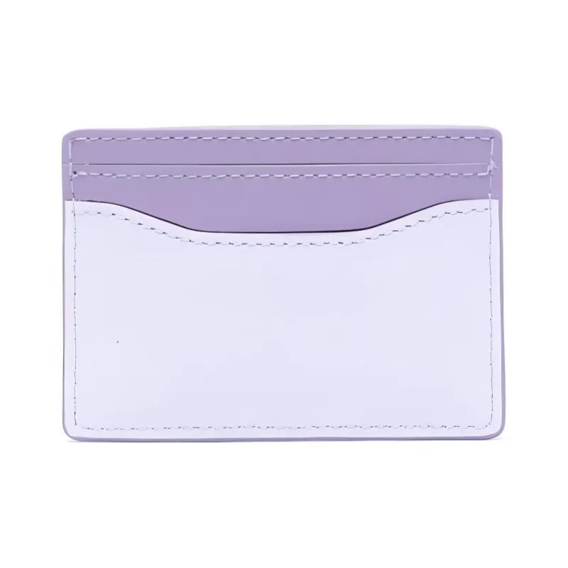 MARC JACOBS Snapshot Saffiano Cross Grain Leather Card Clip Card Holder Women's Purple With Light Purple Accents Purple-2