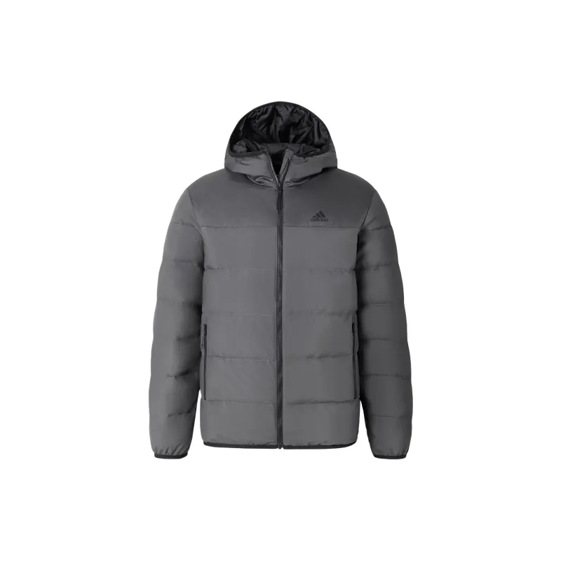 Adidas Down Jacket Unisex Dark Gray With Free Necklaces-1