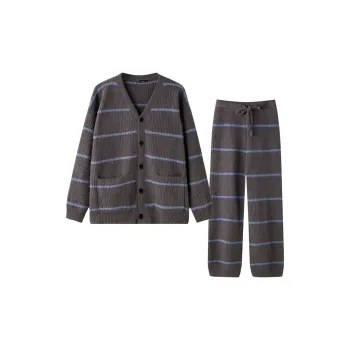 MEITENG Pajama Set Autumn And Winter Models Men's Gray