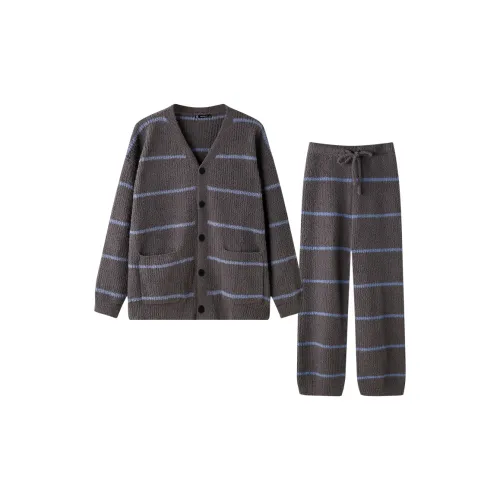 MEITENG Pajama Set Autumn And Winter Models Men's Gray
