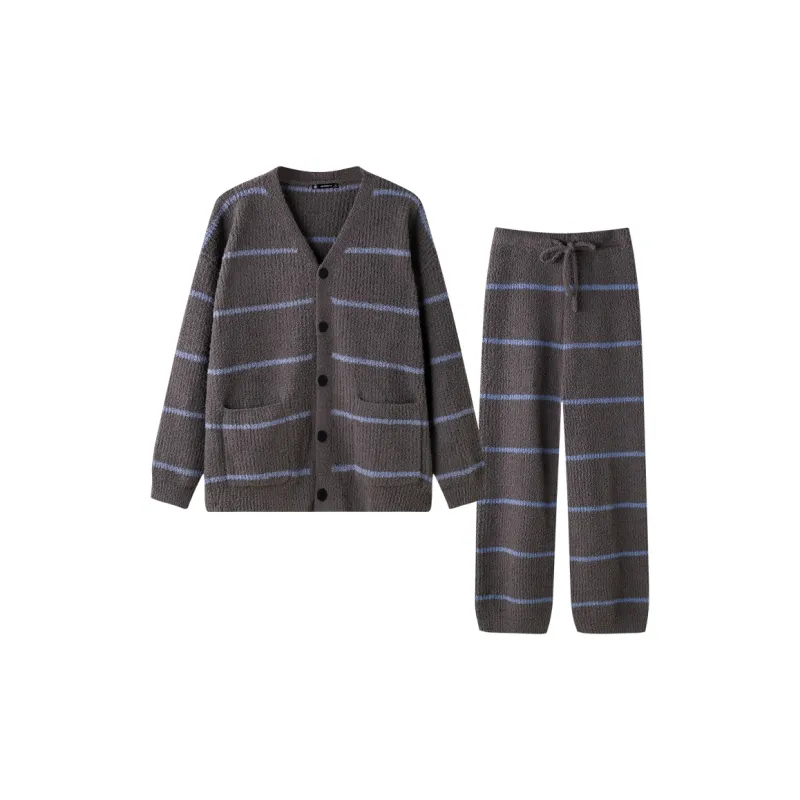MEITENG Pajama Set Autumn And Winter Models Men's Gray-0