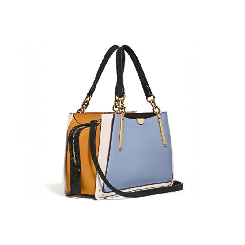 COACH Dreamer Leather Shoulder Bag Crossbody Bag Handbag Large Size Women's Yellow Blue Multicolor-1