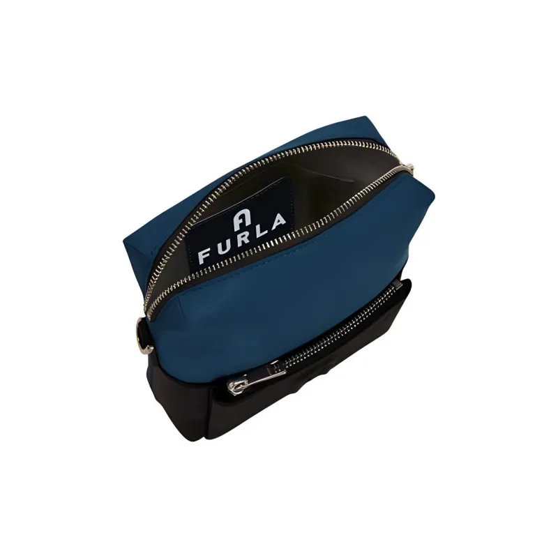 Furla Nylon Camera Bag Shoulder Bag Crossbody Bag Small Size Men's Blue & Black-3