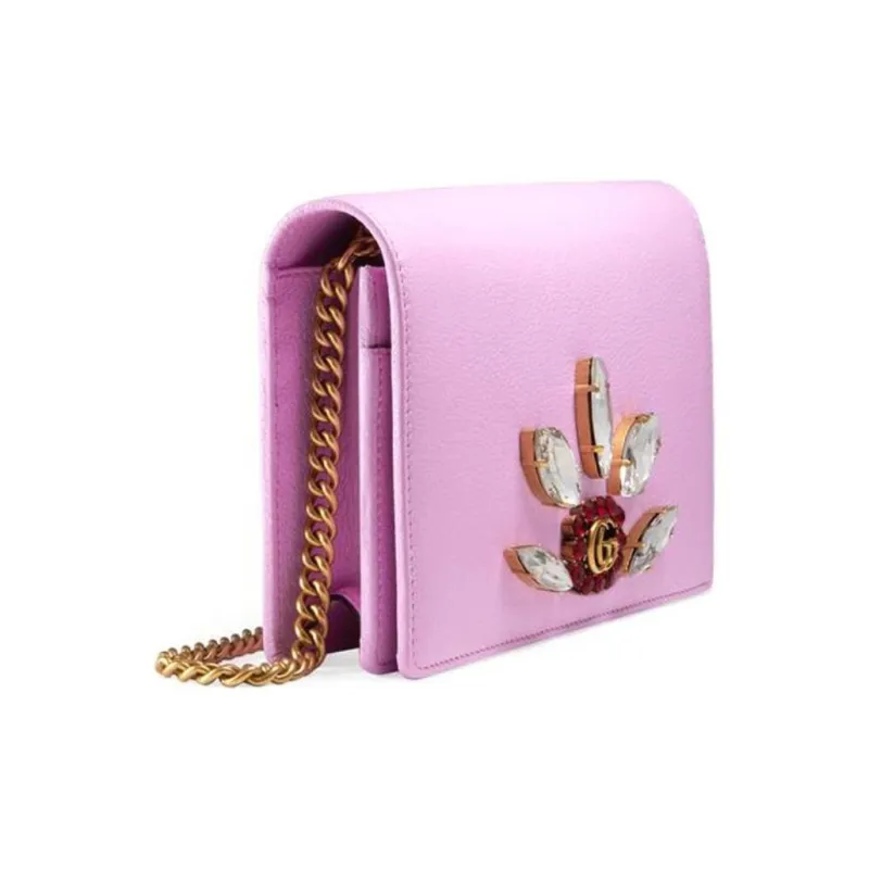 GUCCI Leather Wallet Crossbody Bag Shoulder Bag Mini Women's Pink Purple-1