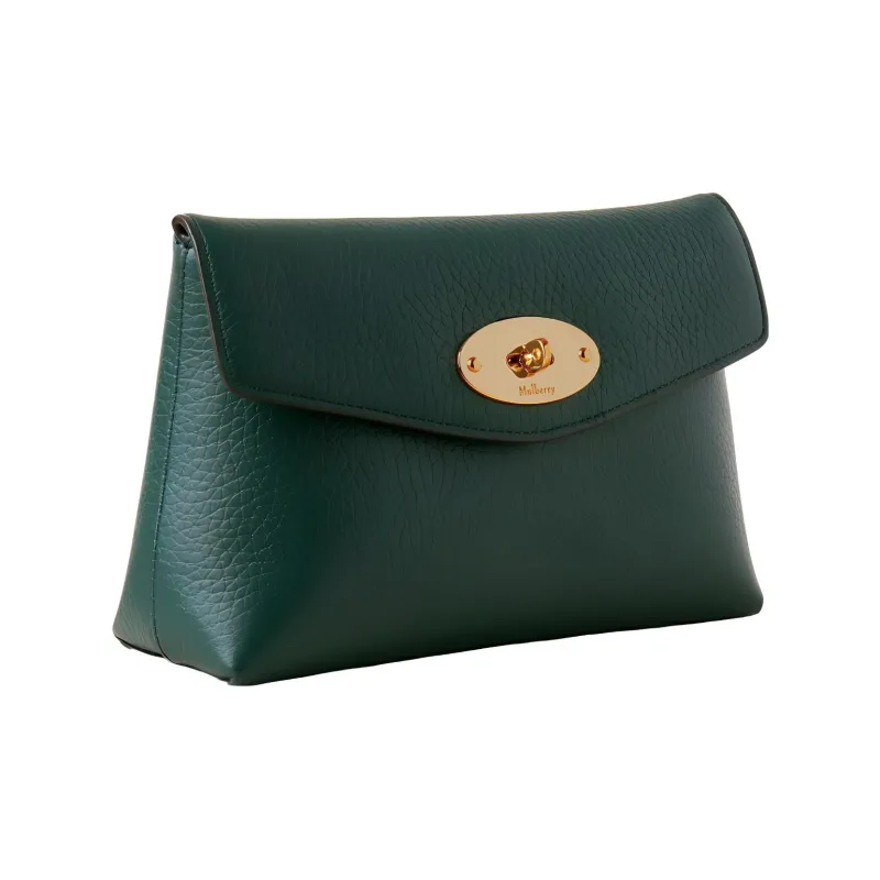 Mulberry Darley Coarse Grained Cow Leather Makeup Clutch Regular Women's Classic Green-1