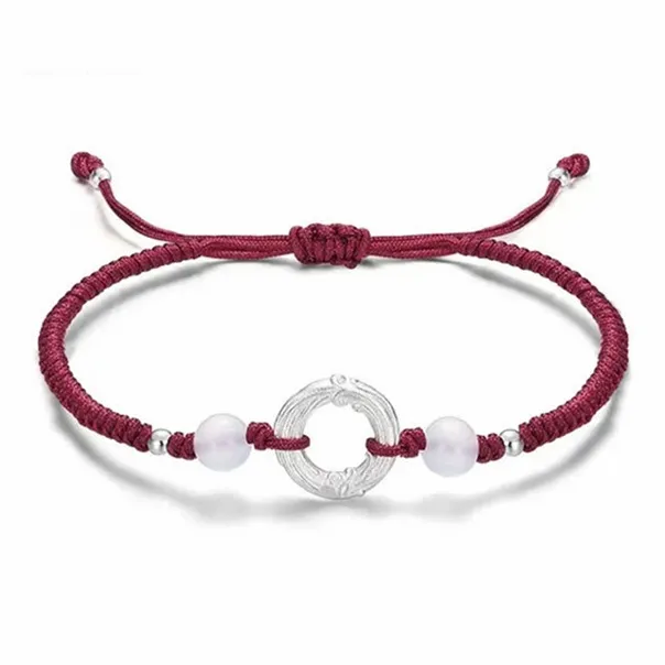 Muyan S999 Fine Silver Auspicious Dragon And Phoenix Bracelet Unisex-1