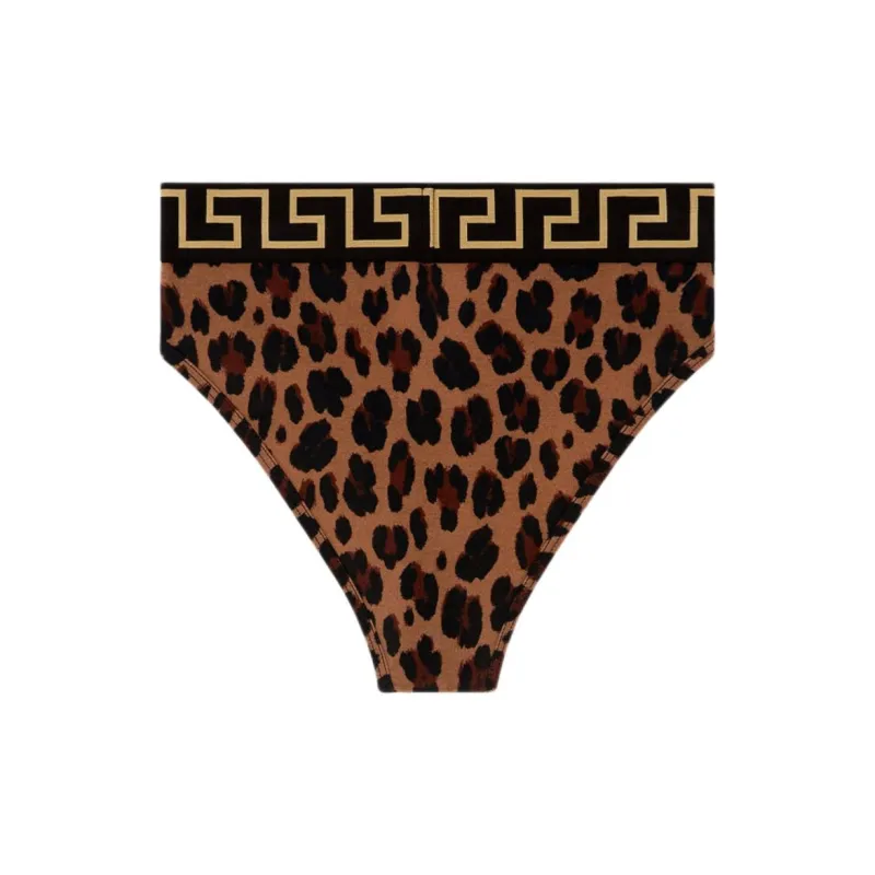 VERSACE Leopard Printed Swimsuit Bottoms-1