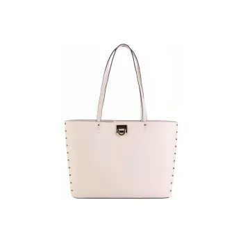 MICHAEL KORS Manhattan Leather Tote Bag Shopping Bag Shoulder Bags Large Size Women's Cream White
