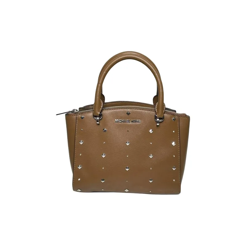 MICHAEL KORS Ellis Leather Handbag, Shoulder Bag, Crossbody Bag Small Size Women's Brown-1
