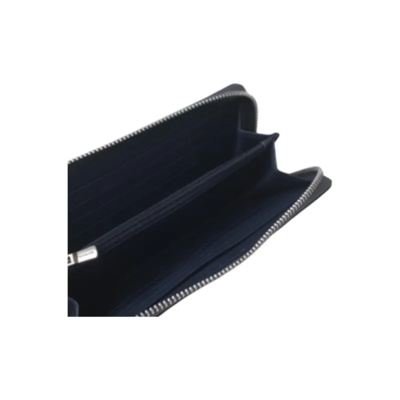 COACH Accordion Zip Monogram Canvas With Leather Card Holders Clutches Wallets Unisex Midnight Blue Monogram-3