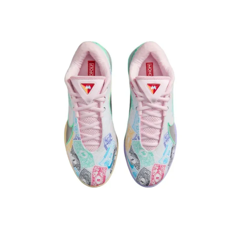 Monopoly x Nike LeBron 22 Anti-Slip Wear-Resistant Low-Top Children's Basketball Shoes White Pink Teenagers-2