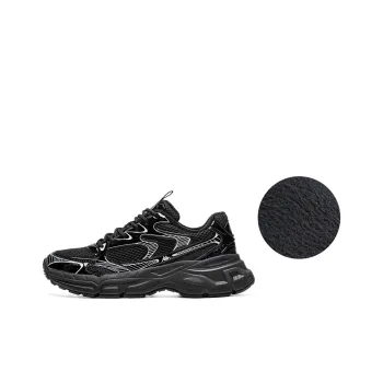 Kappa Warm Wear Resistant Slip Resistant Low Top Running Shoes Unisex Black