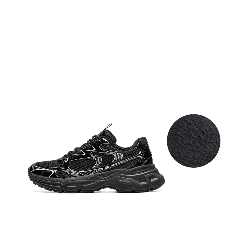Kappa Warm Wear Resistant Slip Resistant Low Top Running Shoes Unisex Black-0