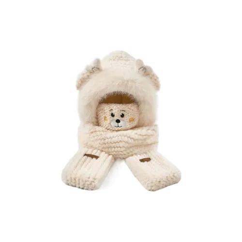 Yun Sees Mori Knows Polyester Hoods & Plush Hats Women's Beige/Khaki