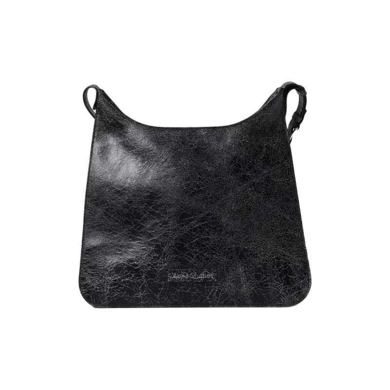 Acne Studios Platt Series Turtle Shell Leather Handbag Shoulder Bag Women's Black-3