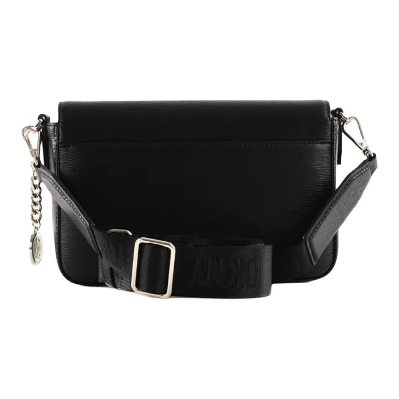 DKNY Cow Leather Crossbody Bag Shoulder Bag Medium Size Women's Black-4