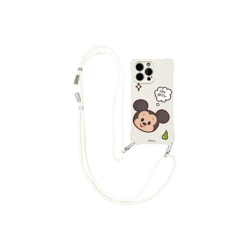 Disney Silicone Material Square Lanyard Cartoon Mickey Phone Cases Compatible With Apple 16 Pro Max/Pro/Plus/15/14/13-6